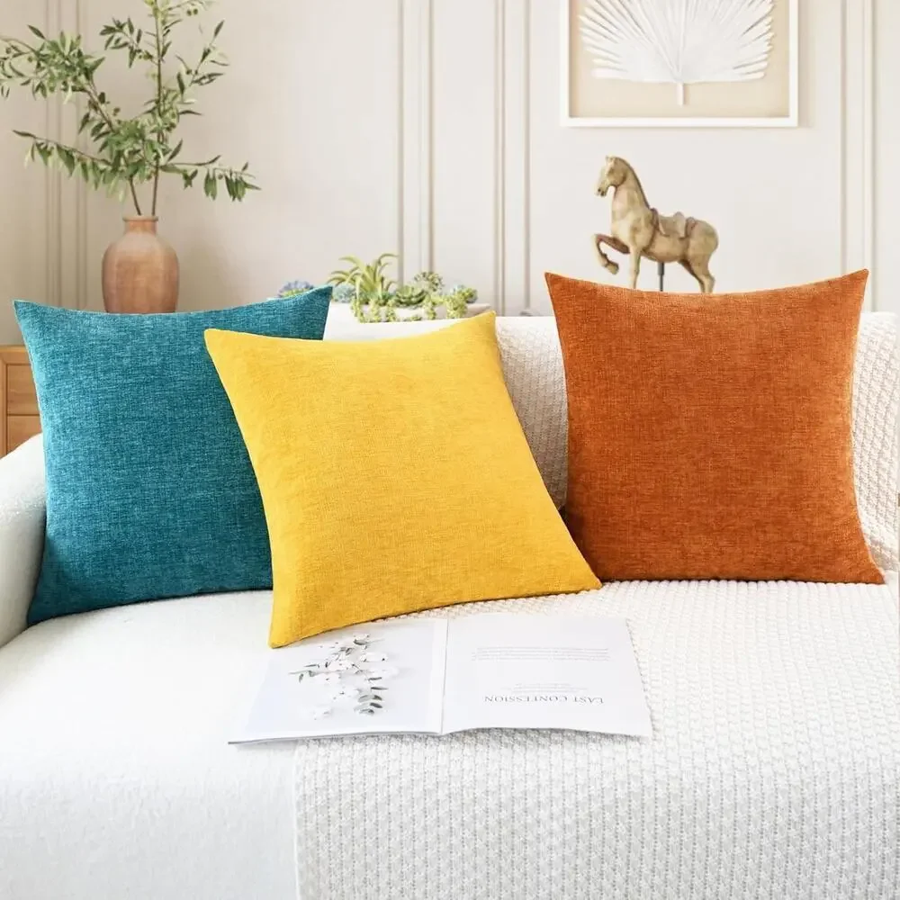 CaliTime Fall Throw Pillow Covers Decorative 18 X 18 Inches Pack of 2